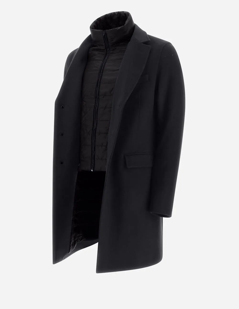 Abrigo de Lana Herno Diagonal Gris Oscuro Hombre