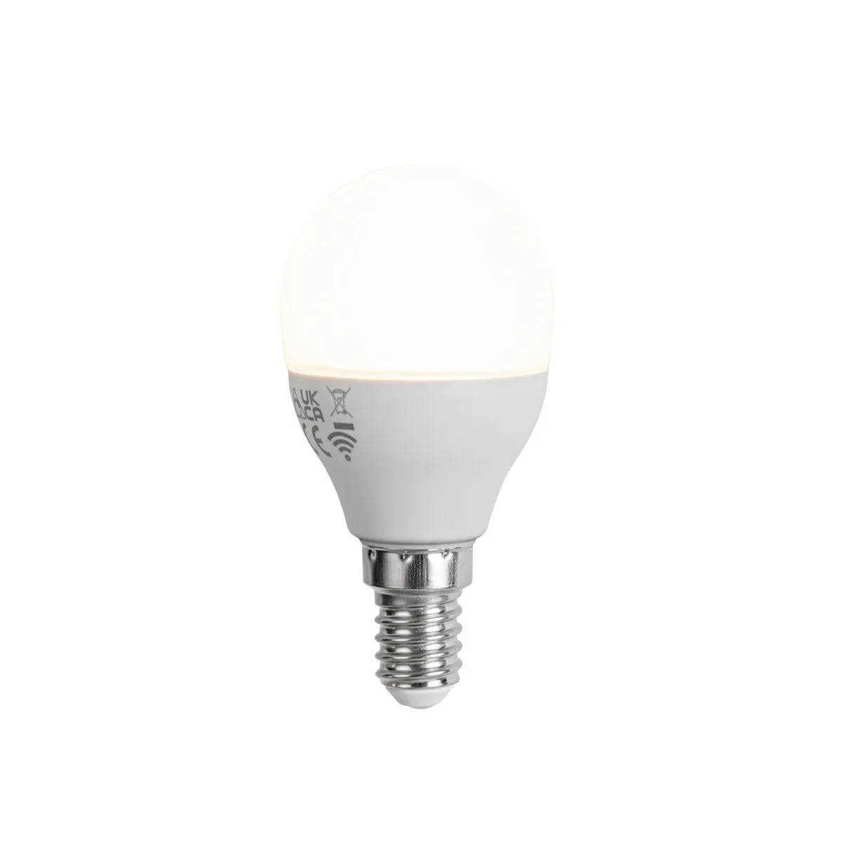 Ampoule LED intelligente E14 G45 opale RGBW 4,9 W 470 lm 2700-6500 K