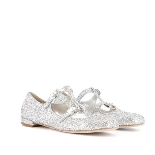 Ballerines 38,5 Miu Miu paillette Argenté