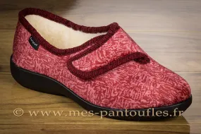 Ballerines confort à scratch bordeaux