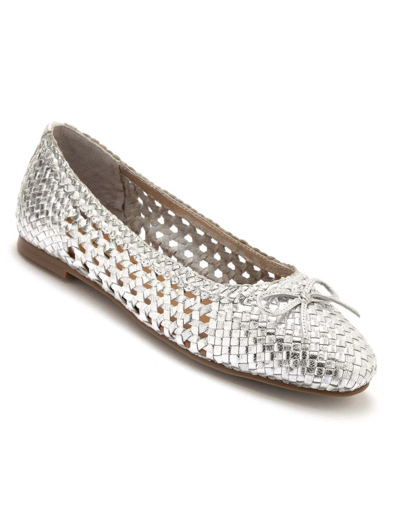 Ballerines en cuir tressées