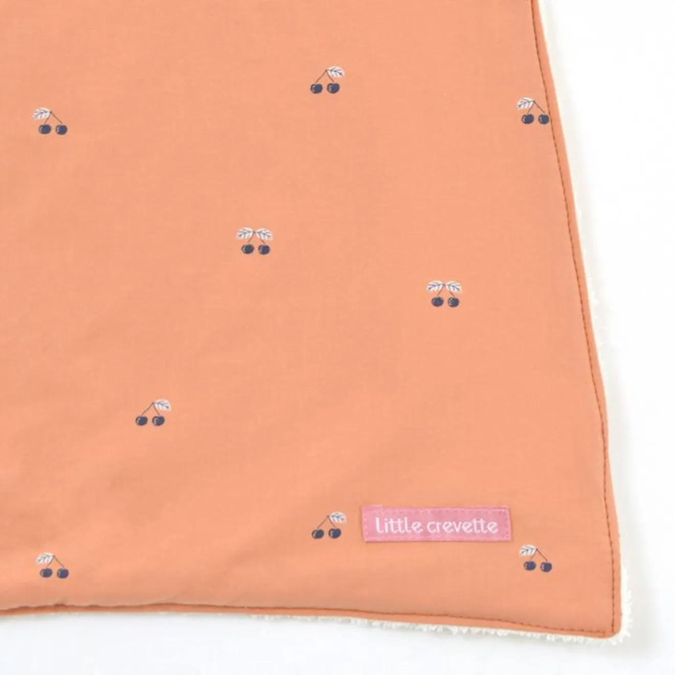 Bavoir élastiqué coton bio* Griotte orange - Little Crevette