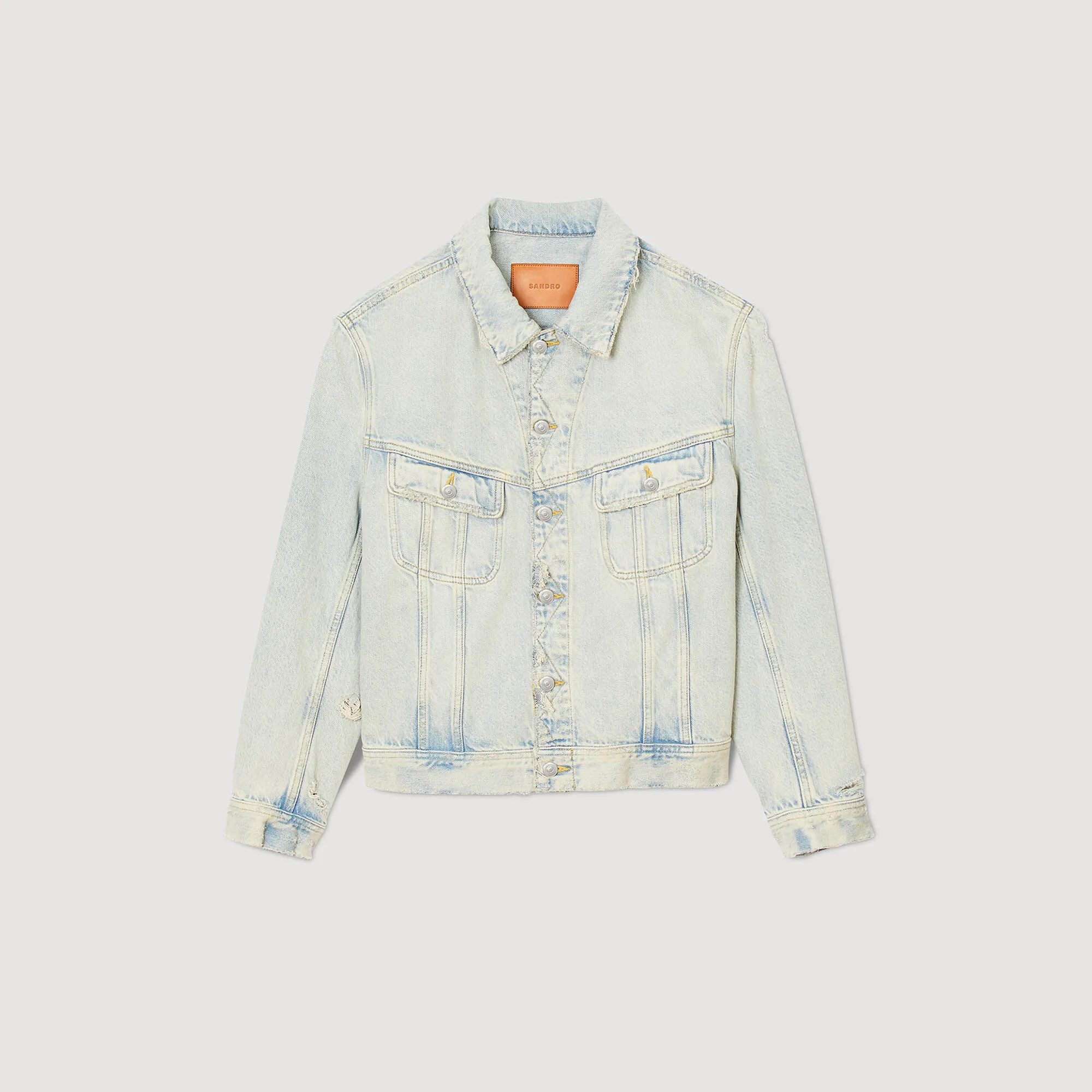 Blouson en denim délavé