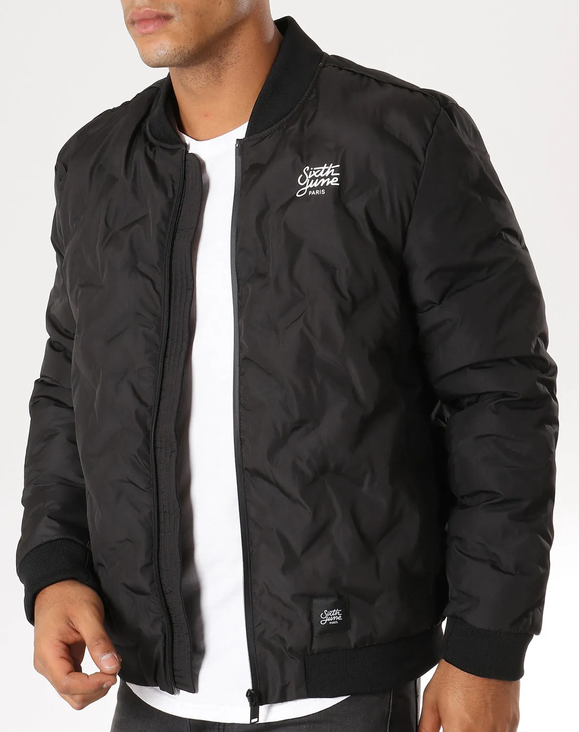 Bomber matelassé logo noir