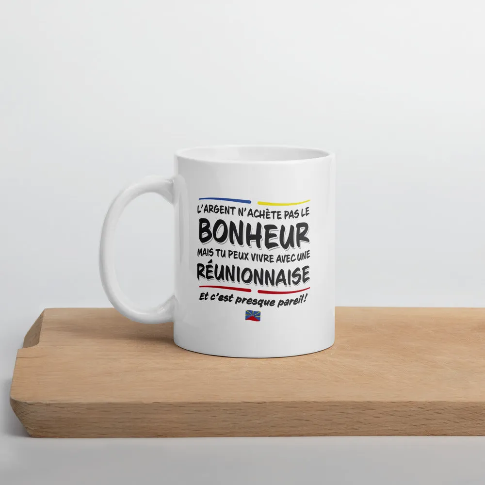 Bonheur & réunionnaise - Mug Blanc brillant