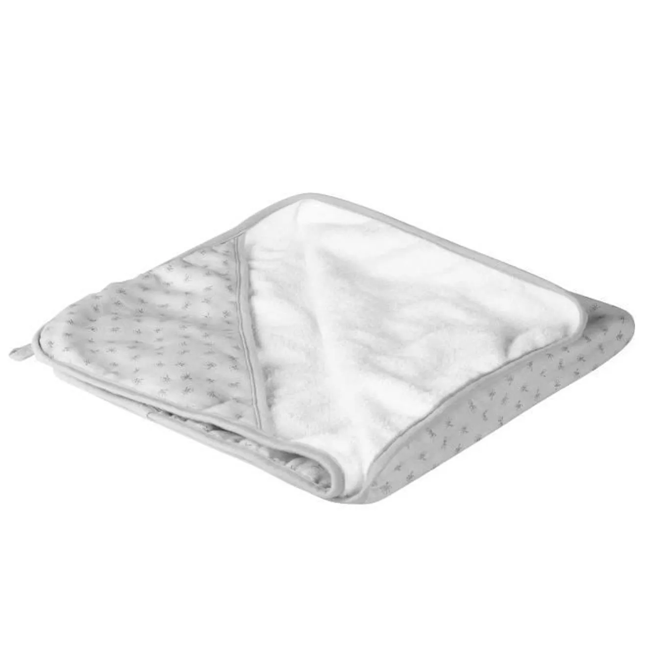 Cape de Bain Bébé Bio Lil Planet - ROBA - 80x80 cm - Coton et Mousseline - Gris argenté gris - Roba