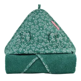 Cape de bain en coton bio* Mahé vert - Little Crevette