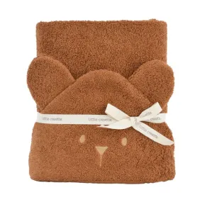 Cape de bain à oreilles Ourson - caramel marron - Little Crevette