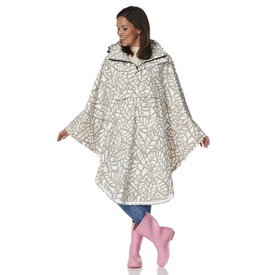 CApe de Pluie Happy Rainy Days Rain Cape Off White / Clay