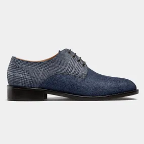 Chaussures de villes Derby en tweed bleu