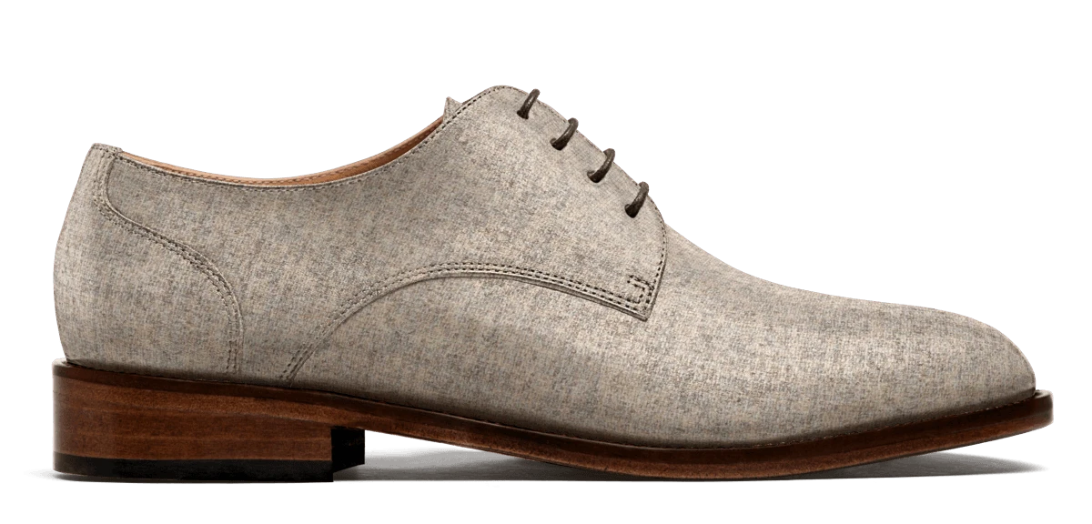 Chaussures Derby en tweed beige