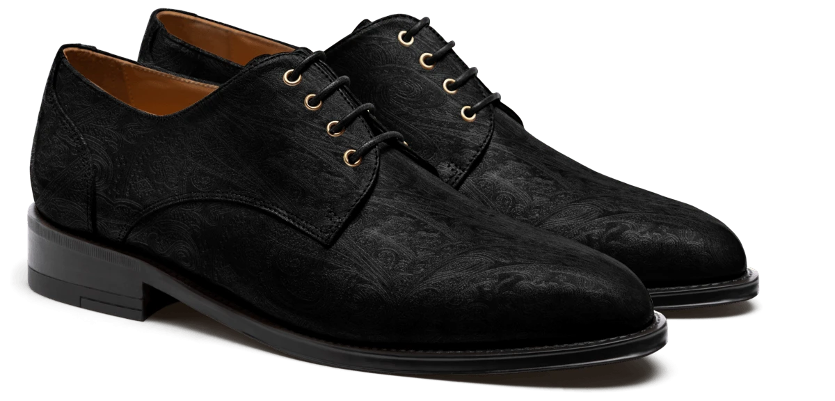 Chaussures Derby en velours noir