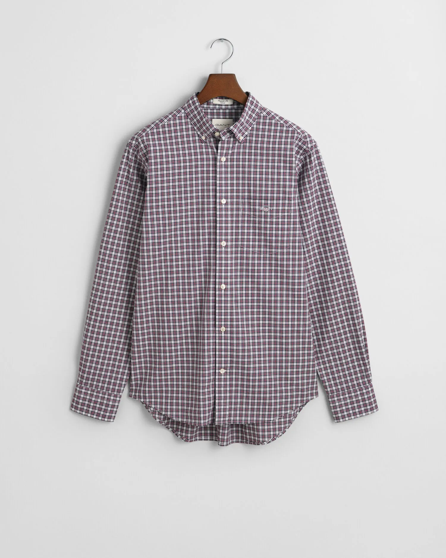 Chemise regular fit en popeline à petits carreaux