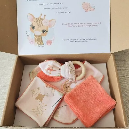 Coffret naissance/box naissance orange/animaux