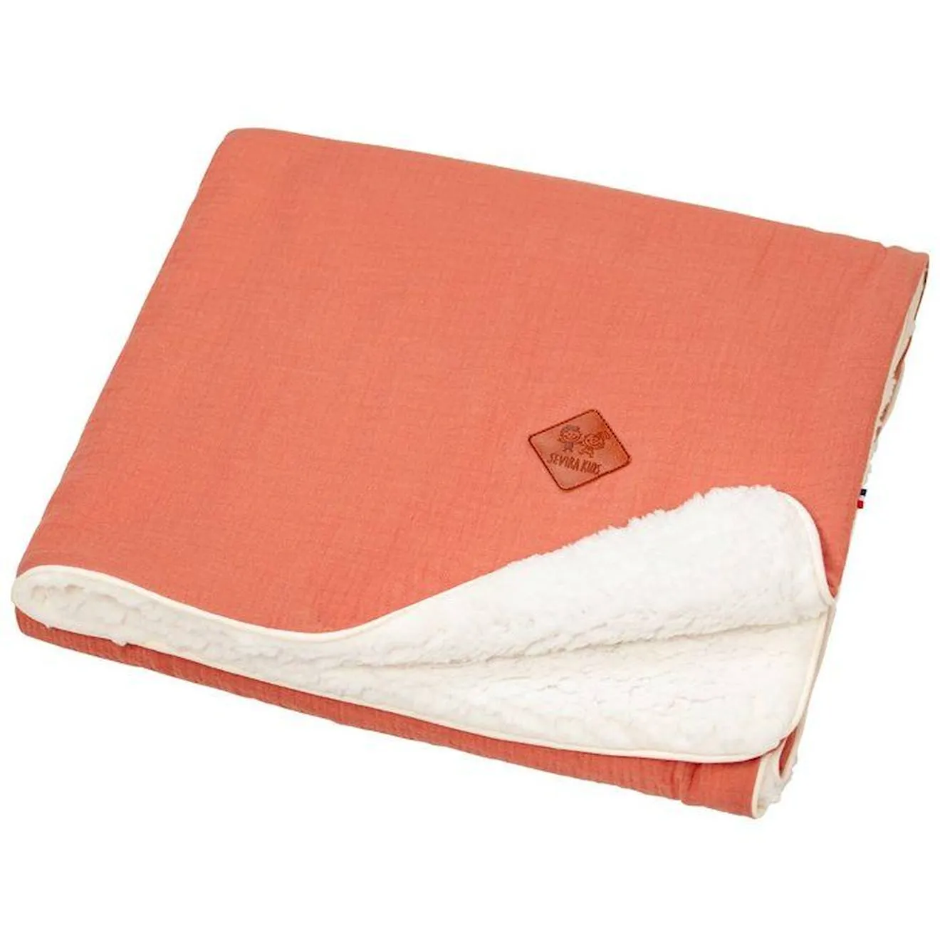 Couverture en Sherpa orange - Sevira Kids