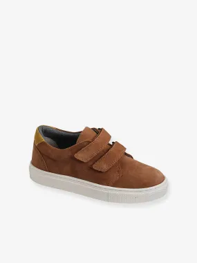 Derbies scratchés cuir garçon camel - Vertbaudet
