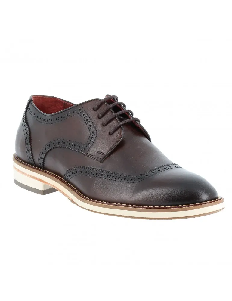 derby semelle gomme moderne cuir marron foncé