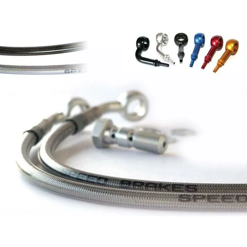 Durite de frein avant d'aviation SPEEDBRAKES inox/raccord titane Honda CB 750 F/F2