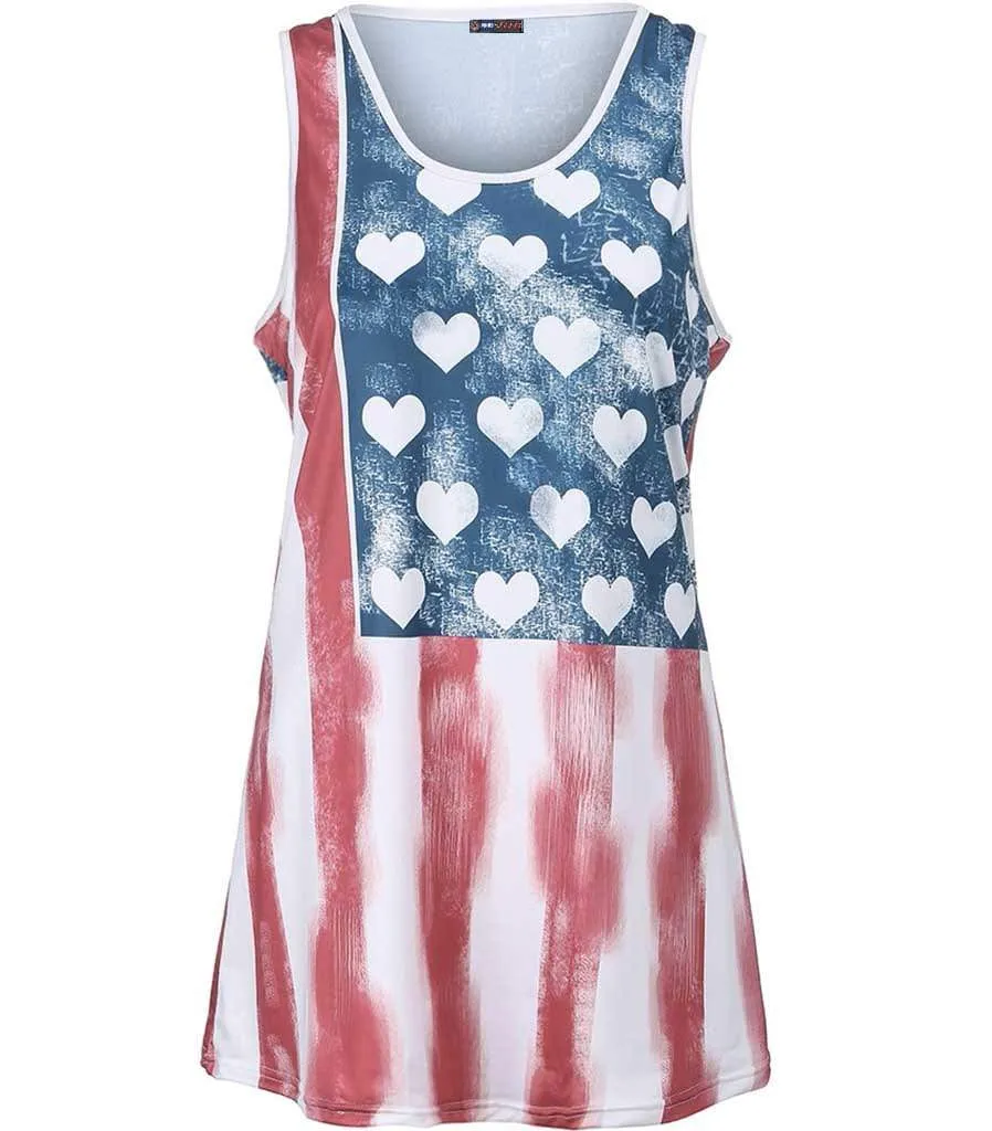 Débardeur Femme Motif Drapeau US