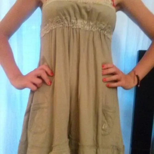 Débardeur long en coton élasthanne et dentelle