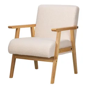 Fauteuil de salon avec structure bois blanc | 3 Suisses
