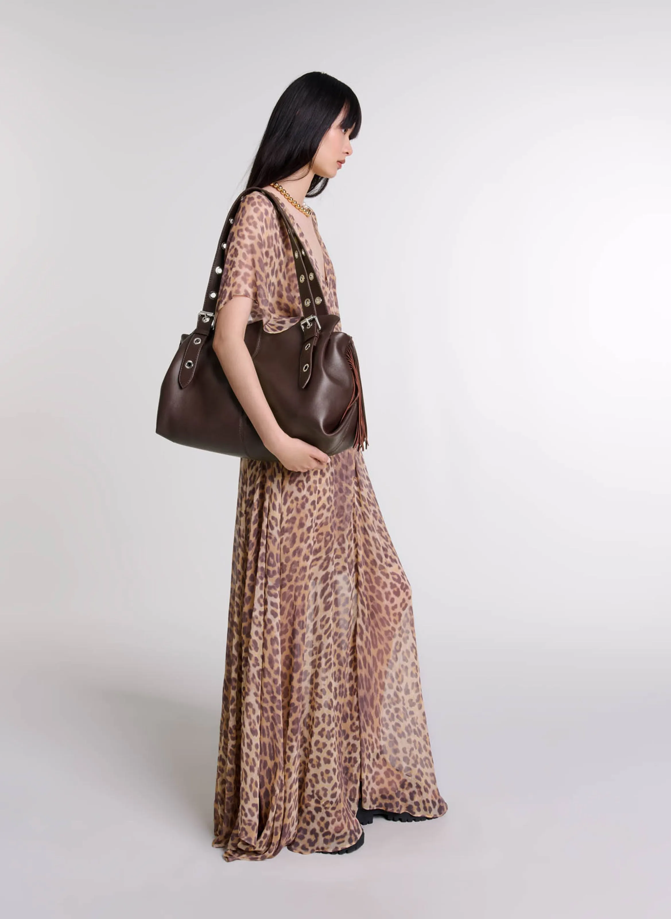 GRAND SAC SHOPPING EN CUIR MISS M XL - MAJE pour FEMME | Printemps
