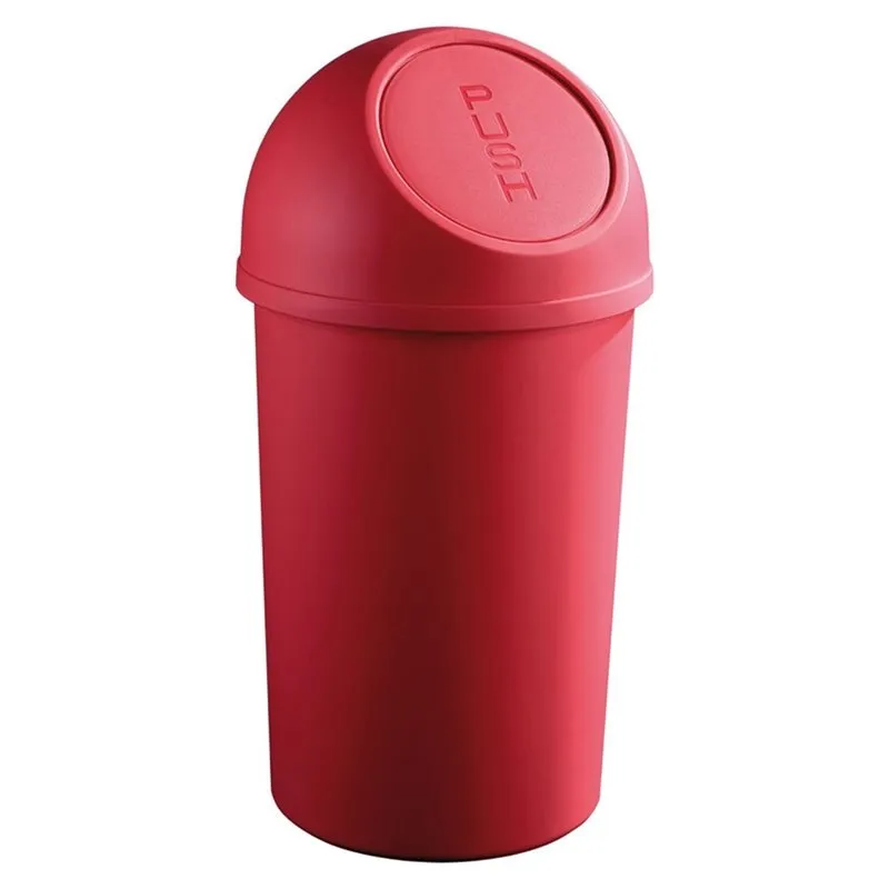 Grande poubelle ronde à clapet 45 litres - rouge
