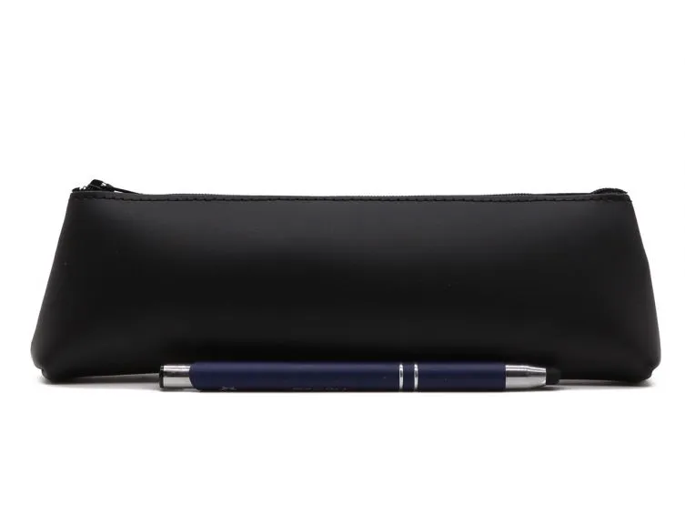 Grande trousse triangle en cuir noir