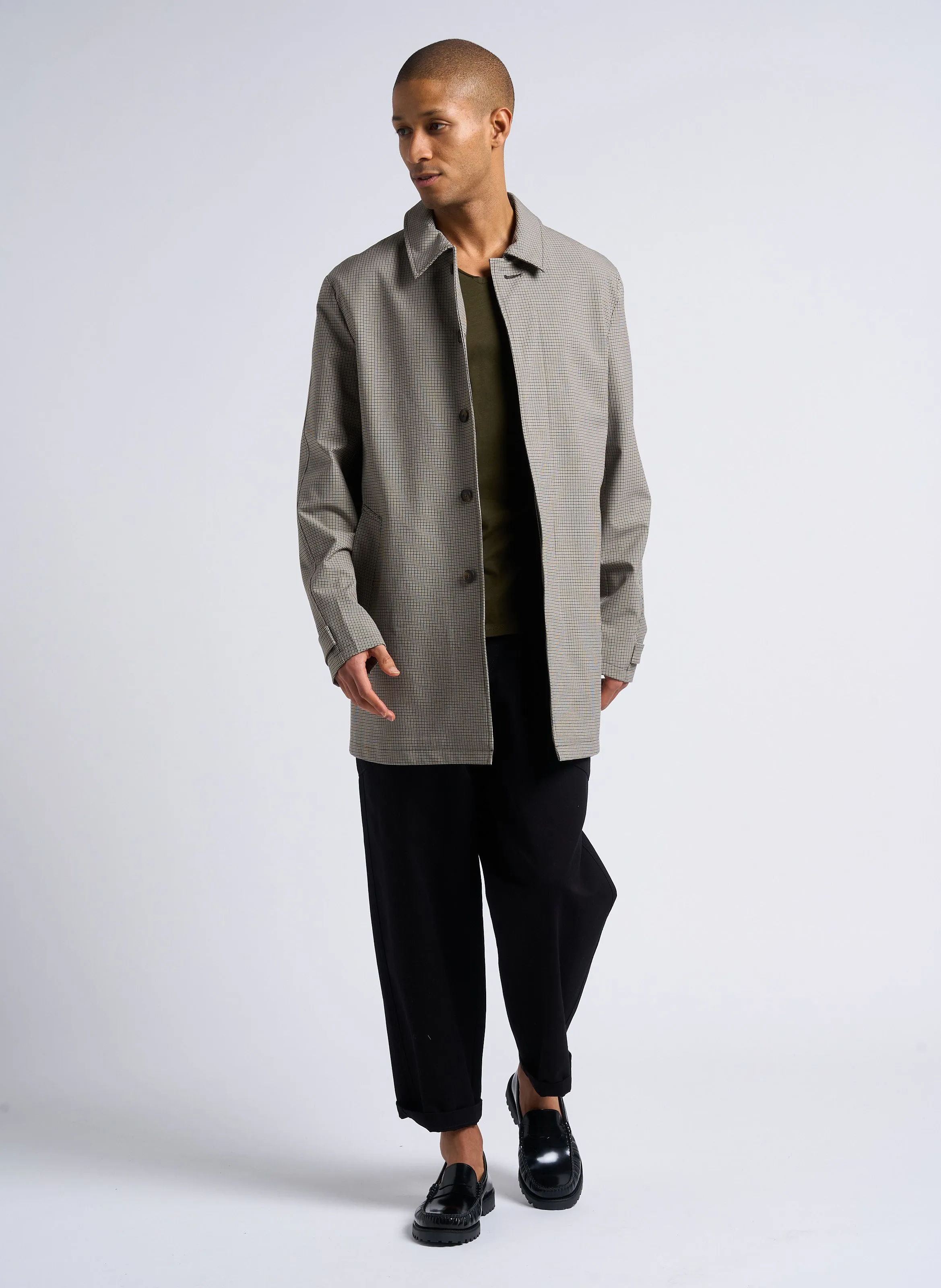 IKKS  Tee-shirt col v slim en coton flammé - Kaki