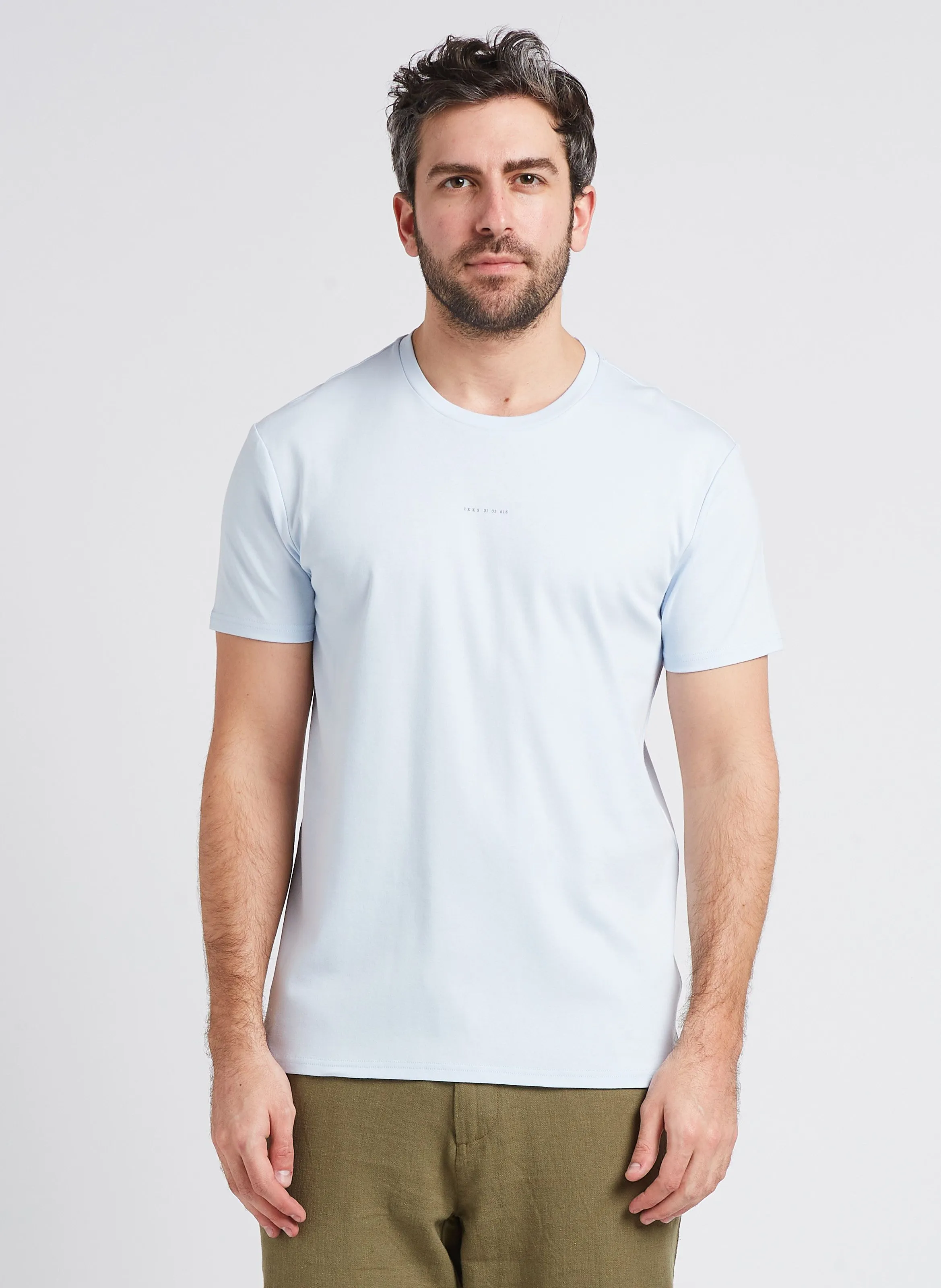 IKKS  Tee-shirt droit col rond sérigraphié en coton - Bleu