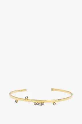 Jonc en or jaune et diamants Fleurs Sauvage 7