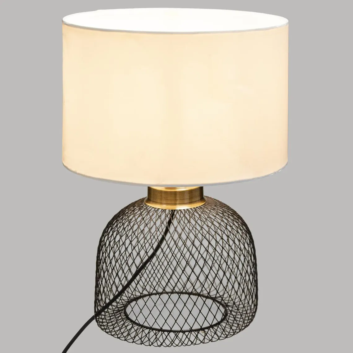 Lampe Grille Emie Noir et Blanc H 38 | 3 Suisses