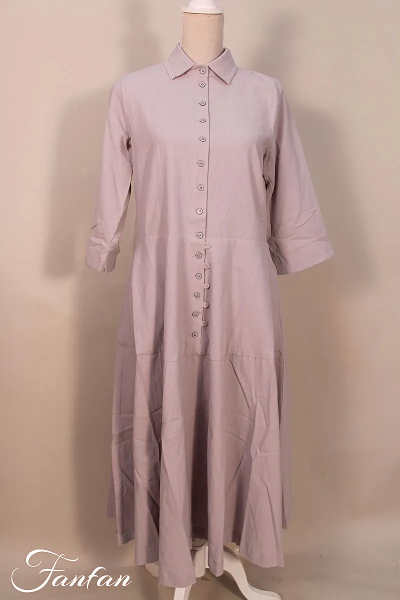 Les Filles d'ailleurs Robe en coton gris R966
