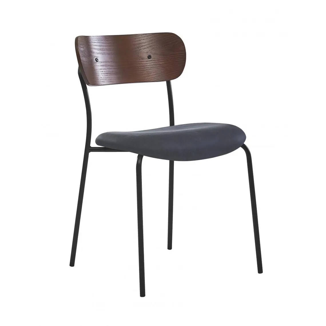 Lot de 2 chaises design en métal et bois Noir  | 3 Suisses