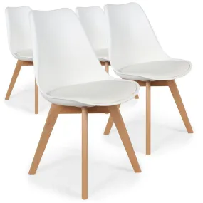 Lot de 4 chaises scandinaves Conor Simili (P.U) Blanc | 3 Suisses