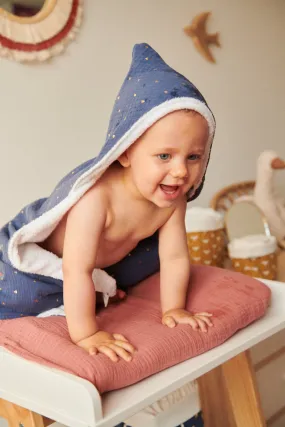 LOU - La Cape de bain Bébé Bambou | BLEU
