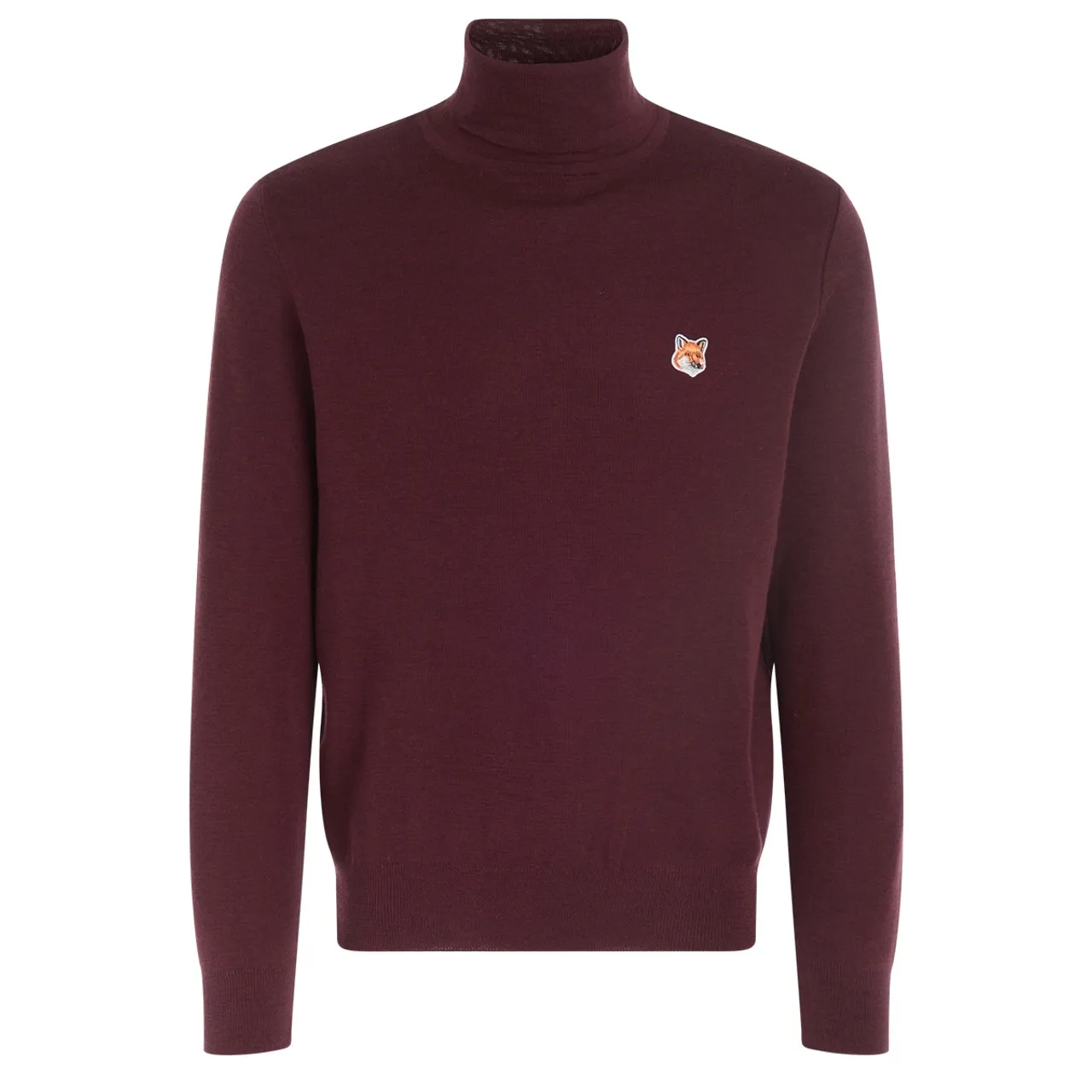 Maison Kitsuné Col roulé Tête de renard bordeaux 