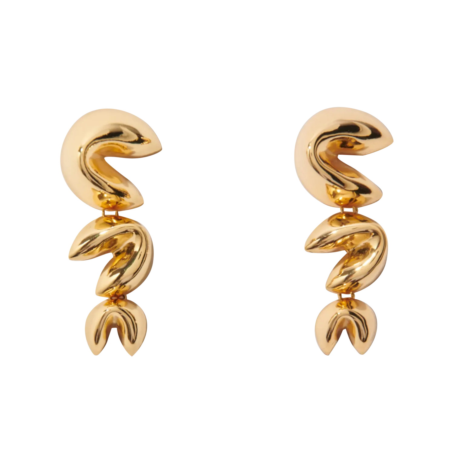 MAJE  Boucles d'oreilles pendantes percées en laiton doré - Doré