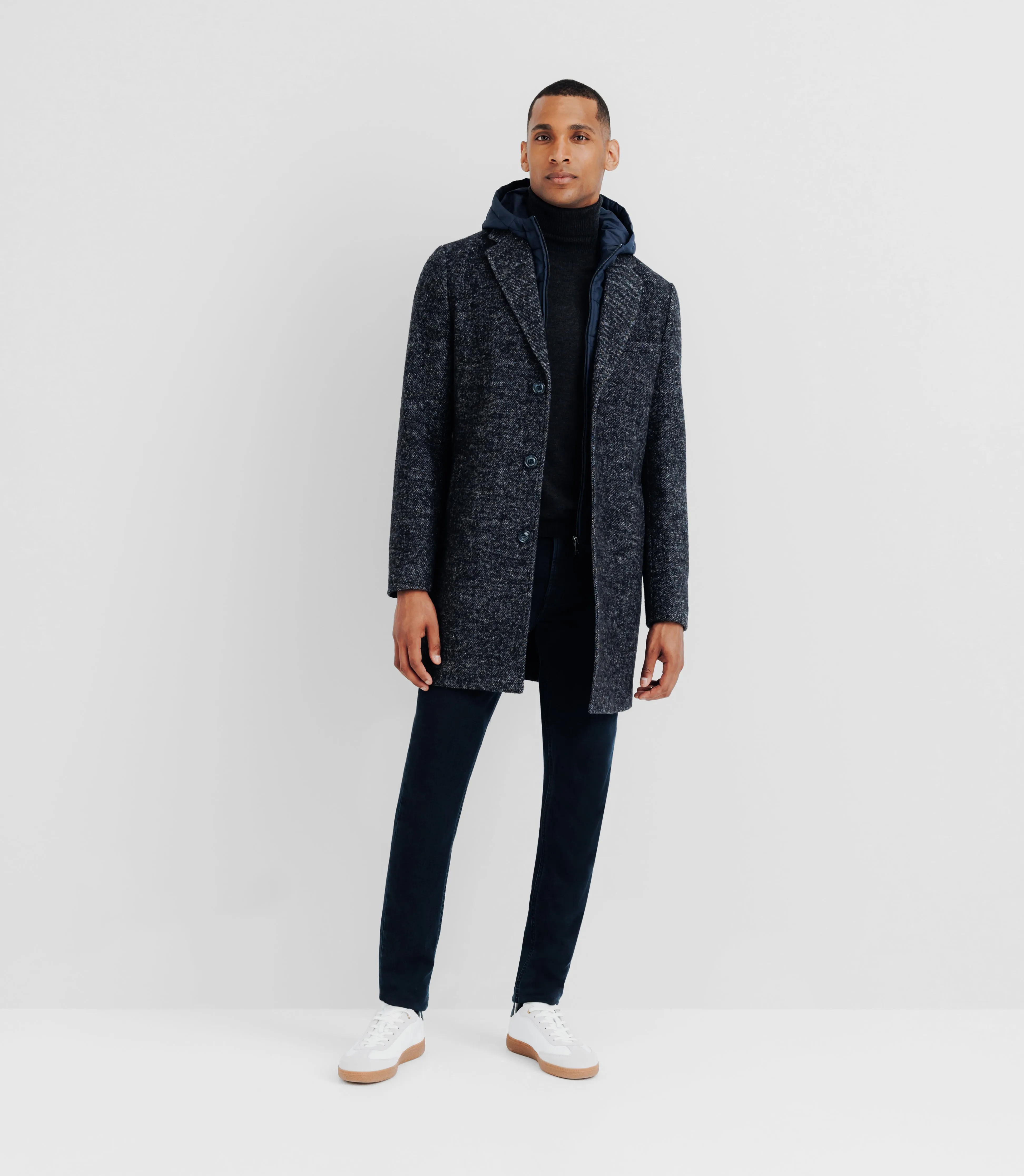Manteau ville parementure amovible marine