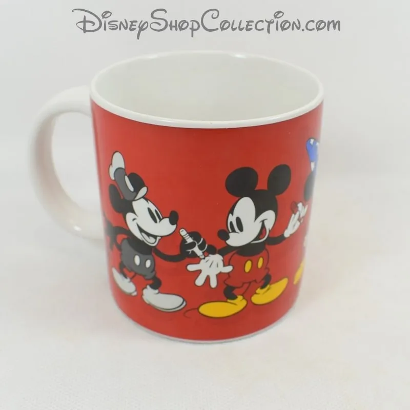 Mug Mickey DISNEYLAND PARIS évolution 1928 à aujourd\\\'hui rouge tas...