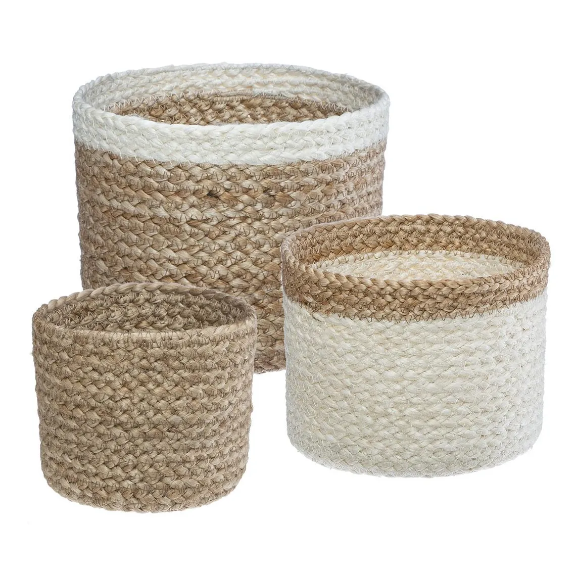 Panier Jute Herbier Marin Blanc x 3 | 3 Suisses