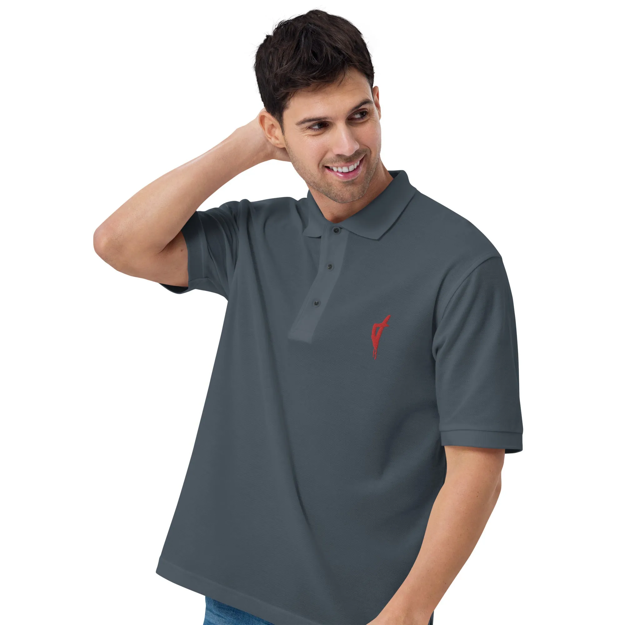 Polo Brodé Homme Corse Rouge