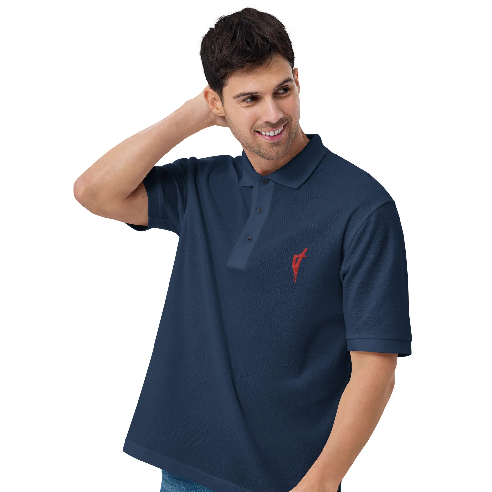 Polo Brodé Homme Corse Rouge