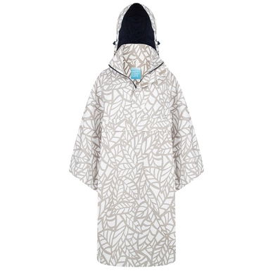 Poncho Happy Rainy Days Bike Cape Calinda Leaf Off White Clay