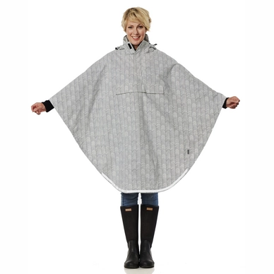 Poncho Happy Rainy Days Cape de Pluie White Black