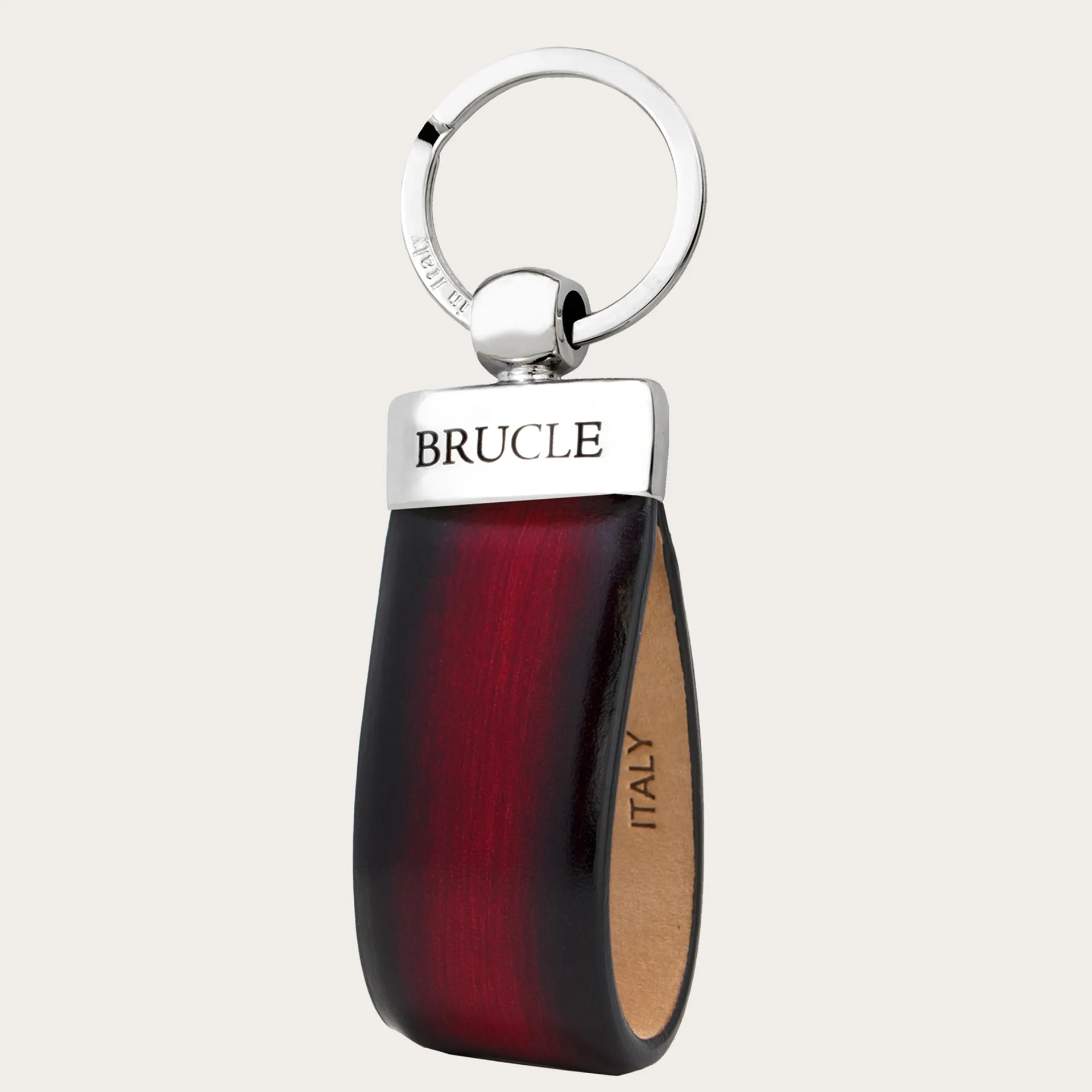 Porte-clés artisanal rouge poli à la main