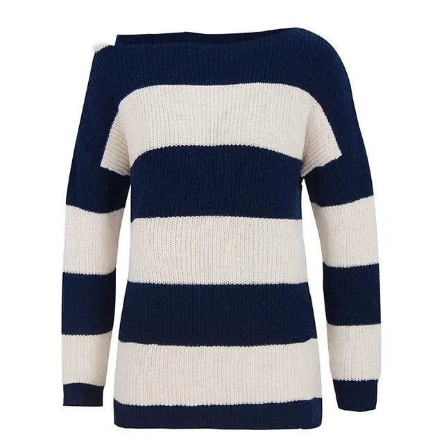 Pull Bohème Rayure Jaune et Blanche