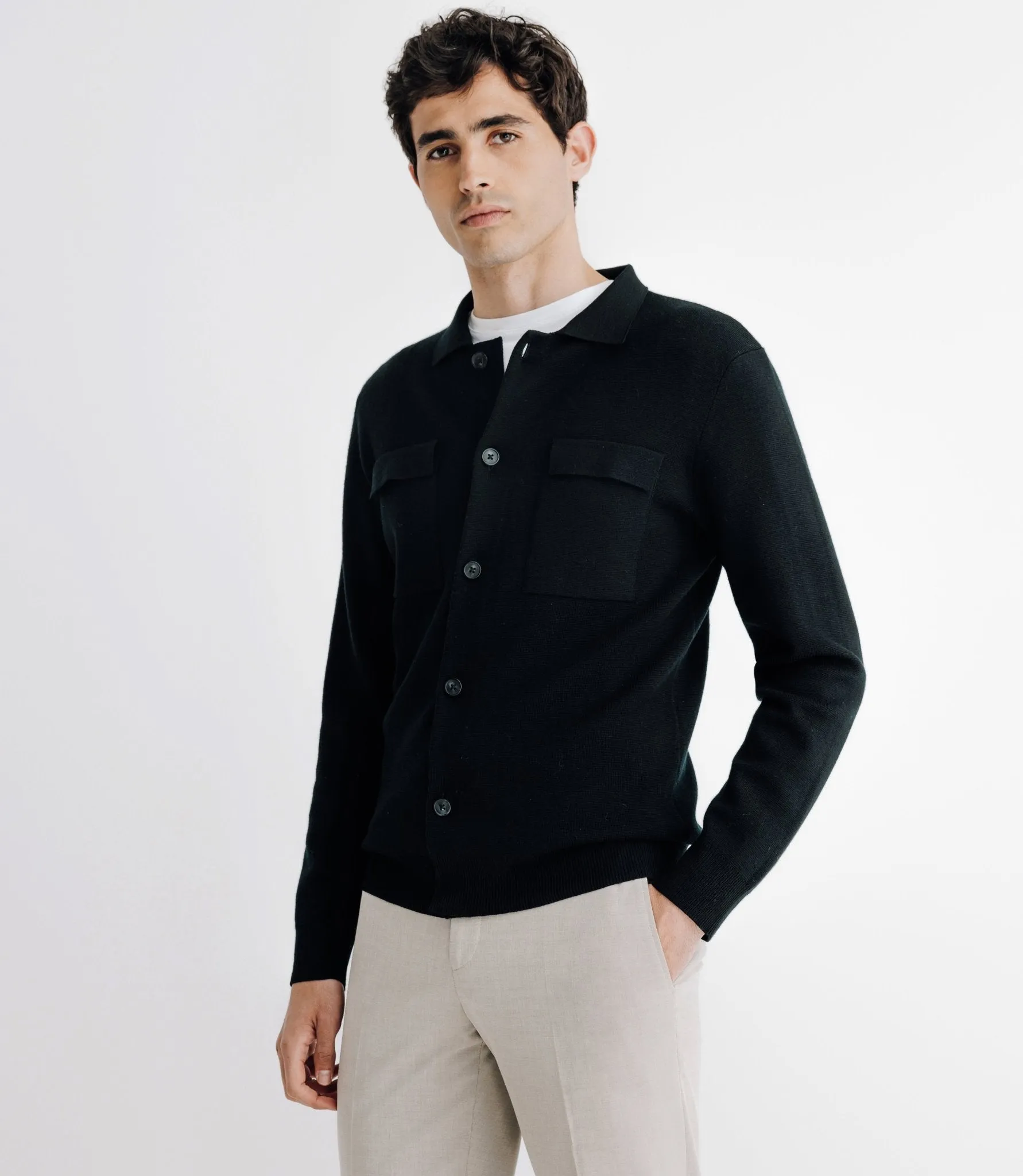 Pull en laine mérinos noir
