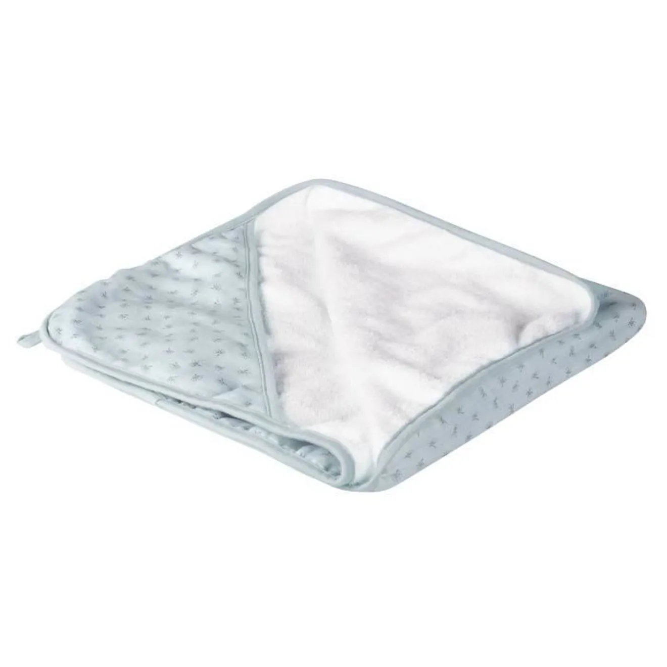 ROBA Cape de Bain Bébé Bio "Lil Planet" 80x80 cm - Coton et Mousseline - Bleu clair bleu - Roba