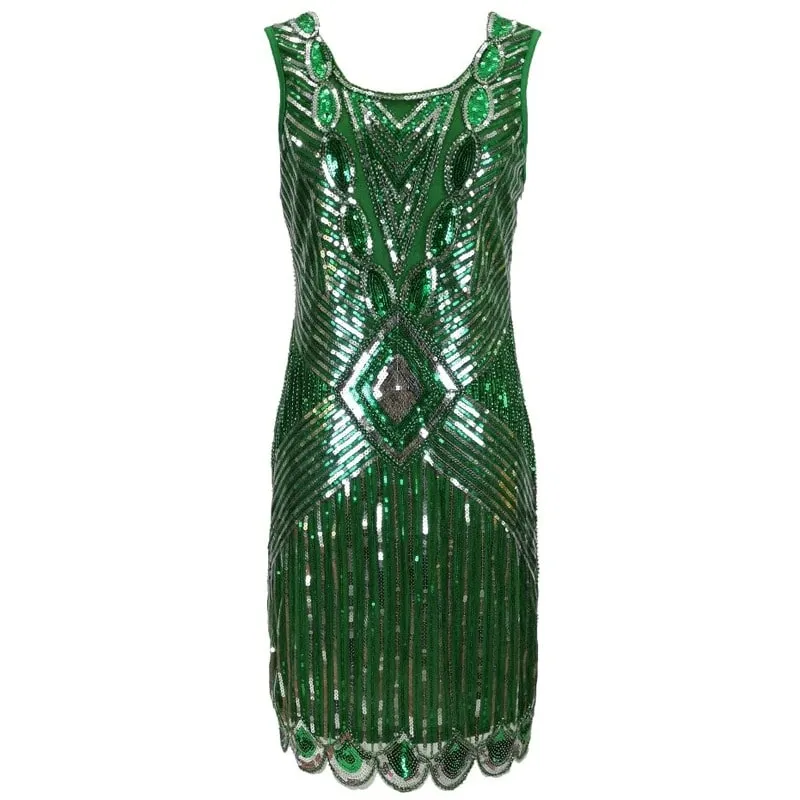 Robe Année 30 Courte Verte